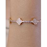 Pulseira trevos cravejados