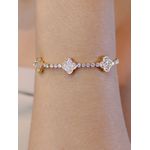 Pulseira trevos cravejados