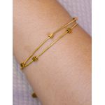 Pulseira dupla cubos de aço