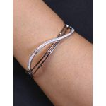 Bracelete ondas strass de aço