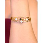 Bracelete estrelas cravejado em aço inox