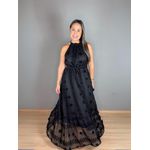 Vestido Longo Tule Com Aplicação REF:XW70257