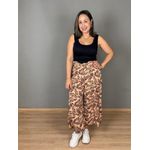 Calça Estampada Com Elástico Pantacourt Viscose REF:810035