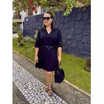 Vestido Curto Manga 3/4 Com Gola e Babado REF:810293