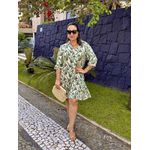 Vestido Curto Estampado Manga 3/4 Com Gola e Babado REF:810056