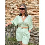 Conjunto Top Com Shorts Manga 3/4 REF:CJ0551