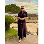 Chemise Longo Com Faixa Botão de Madeira REF:KS852