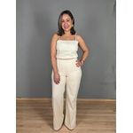 Conjunto Alcinha Pantalona Bordado Linho REF:YX1344