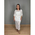 Saia Reta Com Elástico Midi Crochê REF:IM21047