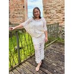 Saia Reta Com Elástico Midi Crochê REF:IM21047