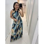 Vestido Estampado Frente Única Longo Com Babado REF:3251