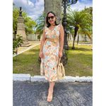 Vestido Regata Estampado Midi Com Babado Crepe REF:213155