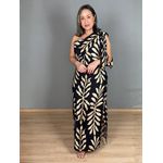 Vestido Estampado Nula Manga Maxi Com Laço REF:JX206
