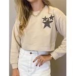 CROPPED MOLETOM BORDADO NUDE