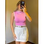 REGATA TRICÔ BICOLOR ROSA