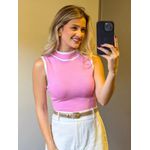 REGATA TRICÔ BICOLOR ROSA