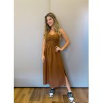 VESTIDO MIDI OLIVIA MARROM