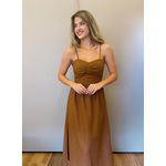 VESTIDO MIDI OLIVIA MARROM
