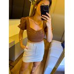CROPPED MEL MARROM