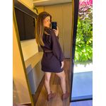 VESTIDO TRICÔ MANGA LONGA MARROM