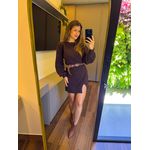 VESTIDO TRICÔ MANGA LONGA MARROM