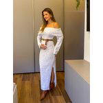 VESTIDO TRICÔ OMBRO A OMBRO OFF WHITE