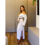 VESTIDO TRICÔ OMBRO A OMBRO OFF WHITE
