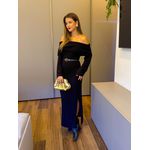 VESTIDO TRICÔ OMBRO A OMBRO PRETO