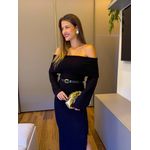 VESTIDO TRICÔ OMBRO A OMBRO PRETO