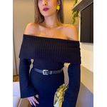 VESTIDO TRICÔ OMBRO A OMBRO PRETO