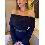 VESTIDO TRICÔ OMBRO A OMBRO PRETO