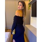 VESTIDO TRICÔ OMBRO A OMBRO PRETO