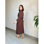 CONJUNTO FLORA MARROM