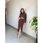 CONJUNTO FLORA MARROM