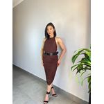 VESTIDO TARCILA MARROM