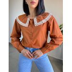CAMISA LAURA BORDADA MARROM