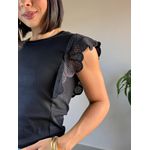 T-SHIRT RENDA PRETO