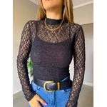 BLUSA MANGA RENDA PRETO