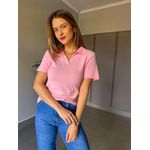BLUSA GOLA TRICÔ ROSA