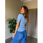 BLUSA GOLA TRICÔ AZUL
