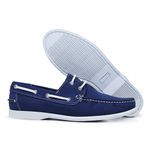 Mocassim Masculino Couro Azul Royal