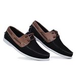 Mocassim Masculino Couro Preto e Marrom