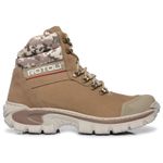 Bota Reforçada Couro Premium Street Grip Antiderrapante Conforto Extremo - Creme