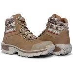 Bota Reforçada Couro Premium Street Grip Antiderrapante Conforto Extremo - Creme