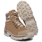 Bota Reforçada Couro Premium Street Grip Antiderrapante Conforto Extremo - Creme