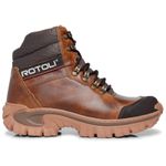 Bota Reforçada Couro Premium Street Grip Antiderrapante Conforto Extremo - Whisky