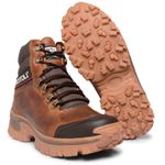 Bota Reforçada Couro Premium Street Grip Antiderrapante Conforto Extremo - Whisky