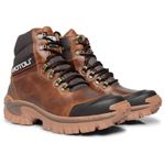 Bota Reforçada Couro Premium Street Grip Antiderrapante Conforto Extremo - Whisky