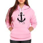 Moletom Âncora Tumblr Feminino Canguru Rosa Claro