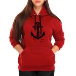 Moletom Âncora Tumblr Feminino Canguru Vinho